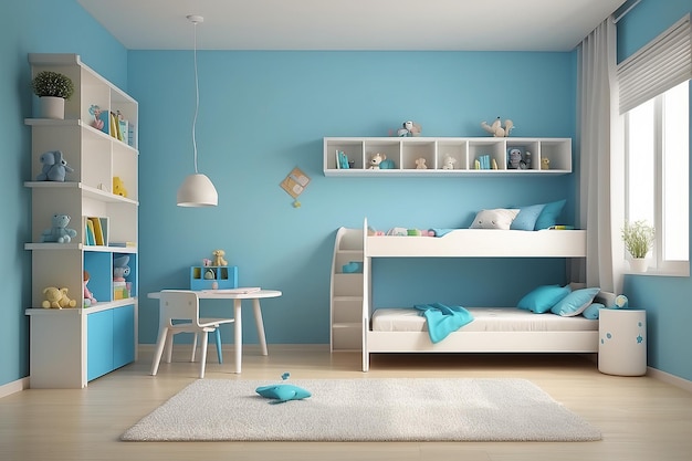 Современная 3D-композиция интерьера детской комнаты