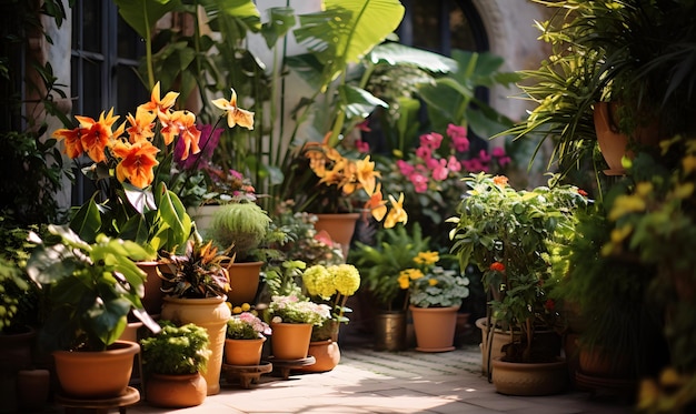 nursery plants on the terraceterrace garden