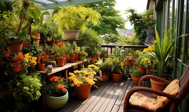 nursery plants on the terraceterrace garden