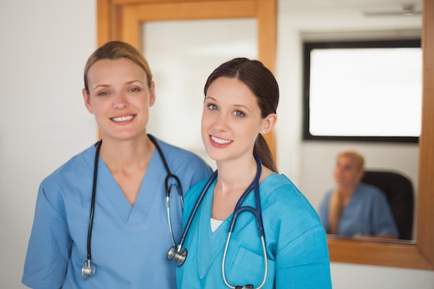 Nurses looking at camera