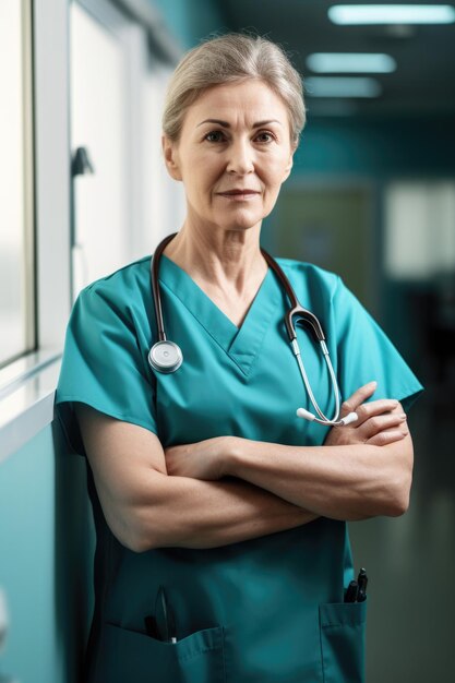 Nursing medical and portrait of woman on hospital ward for healthcare insurance or care service