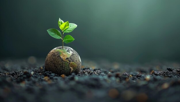 Nurturing Life Seedling Sprouting from Earth Symbolizing Growth and Environmental Conservation