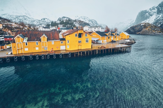 Photo nusfjord fishing village in norway