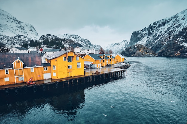 Nusfjord vissersdorp in noorwegen