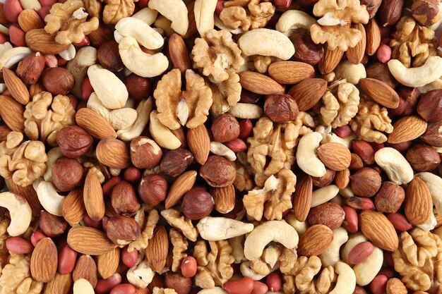 Nut and dried fruit background