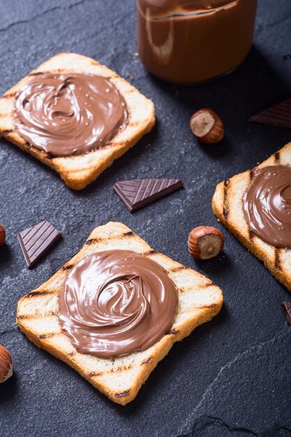 nut nougat cream sandwich with chocolate