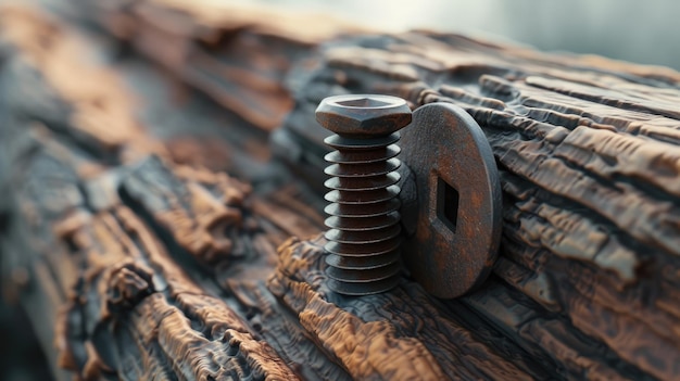 Foto viti di dadi in legno ia generativa