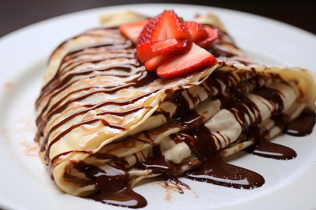 Foto indulgenza con crêpe alla nutella