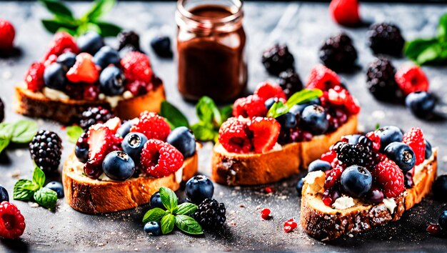 Nutella and Fresh Berry Bruschetta for Sweet Satisfaction