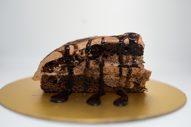 Nutella Space Cake served in a dish isolated on dark background top view of italian food