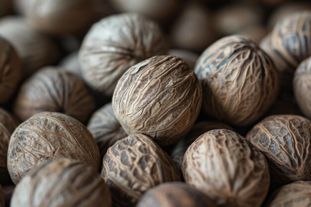 nutmegs background close up