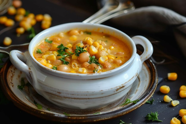 Nutritious Corn and Seasonal Harvest Vegetable Soup