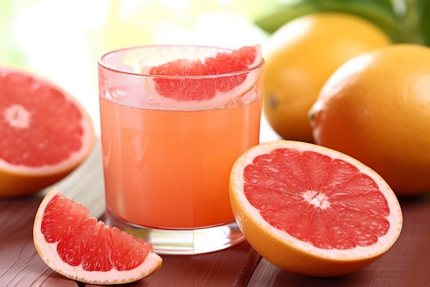 栄養豊富で健康的な夏の水分補給にぴったりのグレープフルーツジュース Ai生成