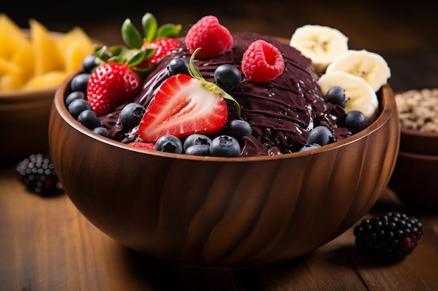 Nutritious indulgence fresh fruit acai bowl filled with wholesome delights ai