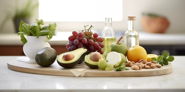 사진 영양성 식사 배경 과일과 채소 녹색 배경 채식주의 채식주의 건강한 식사