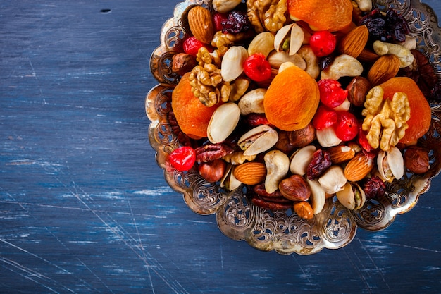 Nuts and dried fruit mix. 