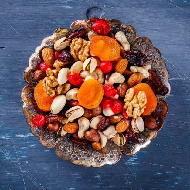 Nuts and dried fruit mix. 