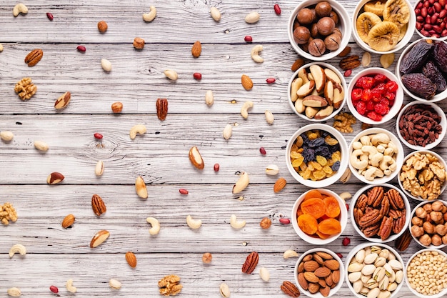 Nuts and dried fruits assortment