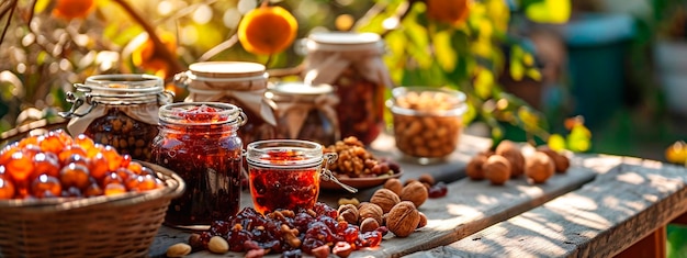 Nuts jam in a jar Selective focus