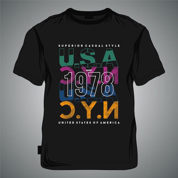 nyc usa grafische typografie vector voor t-shirt print casual active