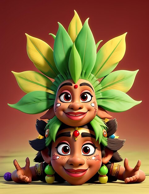 Фон изображения Nyepi, созданный ИИ Leonardo 3D Animation Style