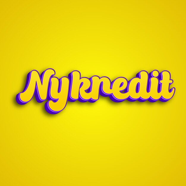 Photo nykredit typography 3d design yellow pink white background photo jpg