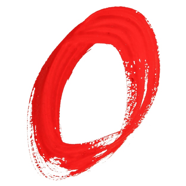 O-白い背景の上に赤い手書きの文字