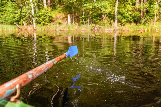 Oar paddle from row boat