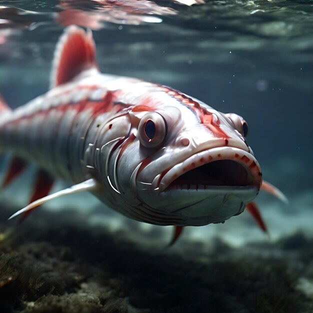 Oarfish in bottom of ocean generated by AI