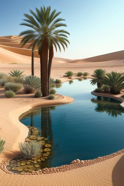 Oasis in the desert 8k