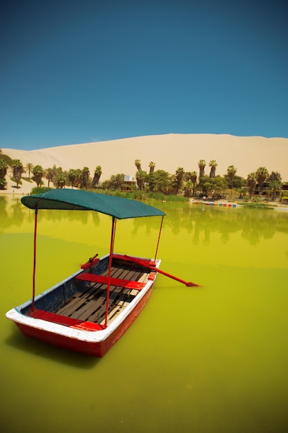 Oasis of Huacachina in the desert of Ica