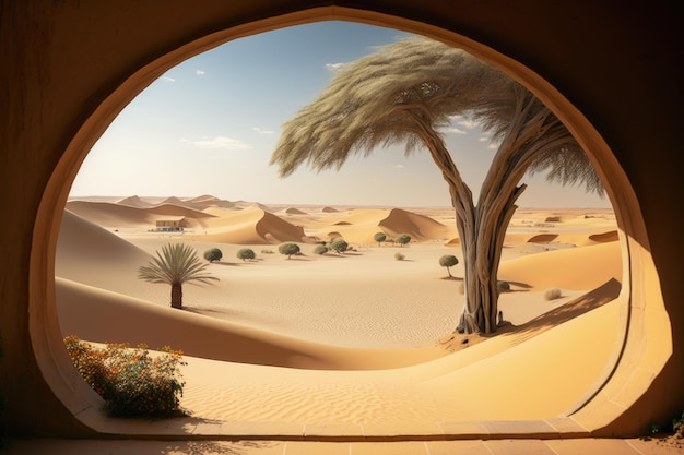 Oasis of Liwas desert sands in Abu Dhabi United Arab Emirates