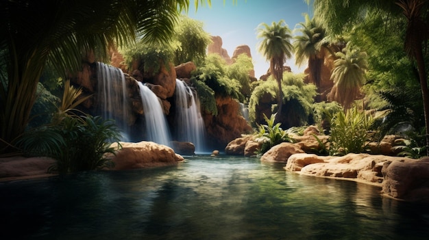 Photo oasis nature background high quality