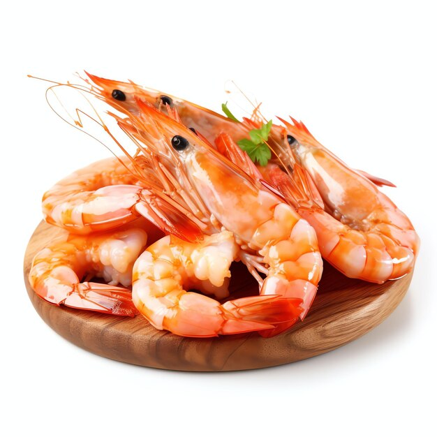 a oast prawns or shrimps with cajun seasoning studio light isolated on white background