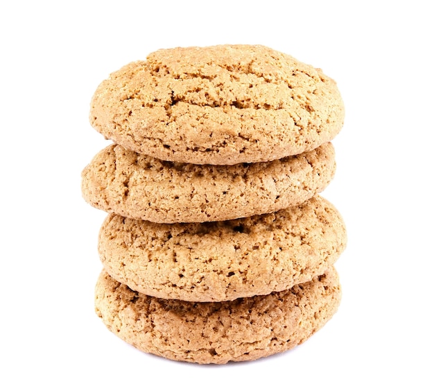 oat cookies isolated on white background