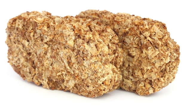 Oat cookies over white background