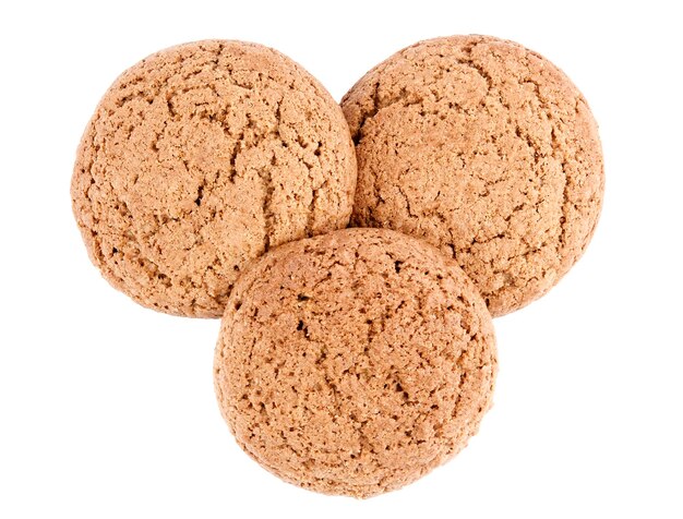 oat cookies on white background