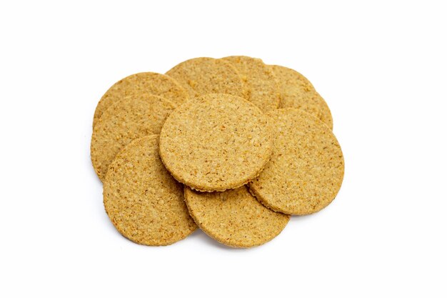 Oatcakes on a white background