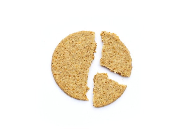 Oatcakes on a white background