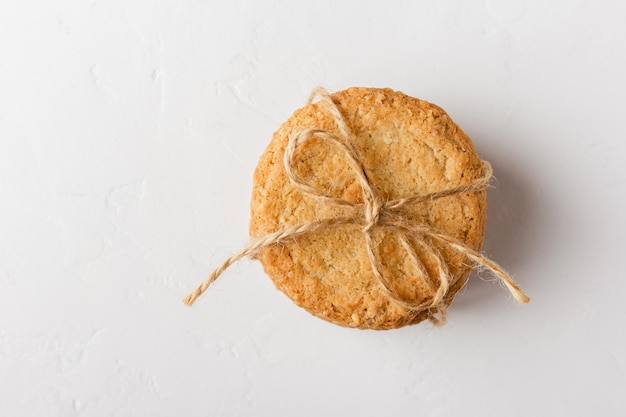 Oatmeal cookies on a white background