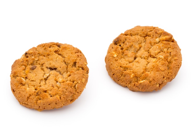 Oatmeal cookies with isolated background.