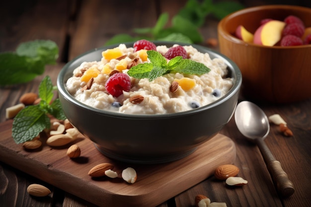 Oatmeal dried fruits Generate Ai