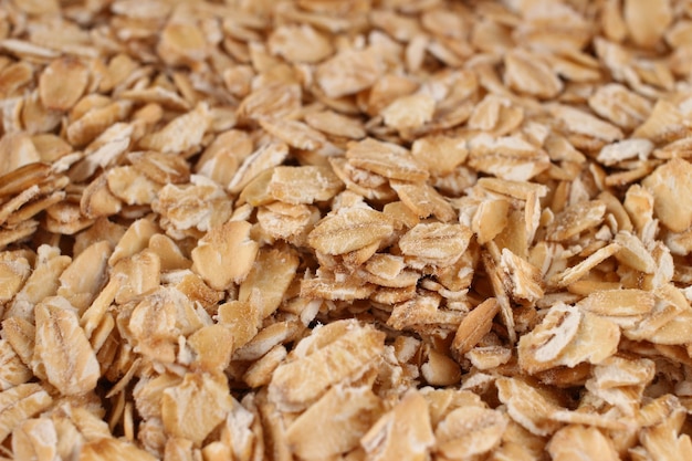 Oatmeal flakes closeup