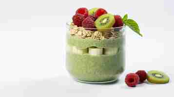 Photo oatmeal green porridge in a glass