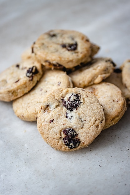 Oatmeal and raisin cookies.