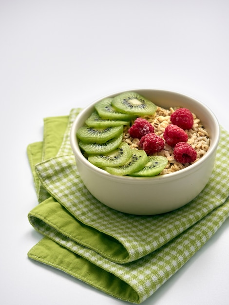 Oatmeal with fresh fruits.