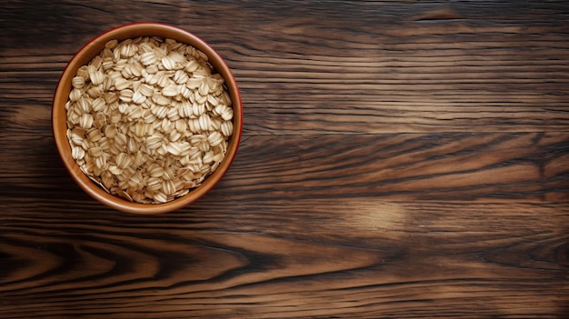 Oatmeal On Wood Table