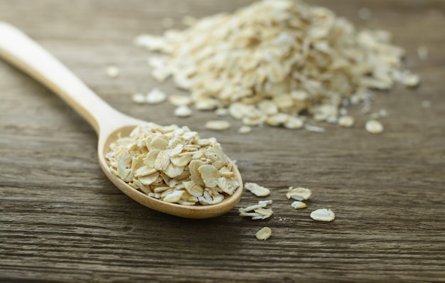 Oatmeal on wood