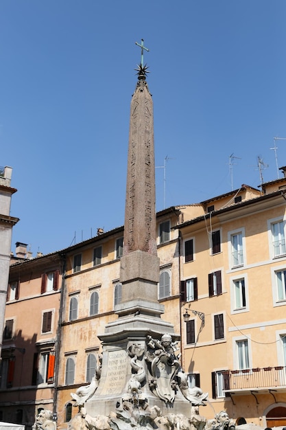 Obelisk in Pantheon Square Piazza della Rotonda in Rome Italy