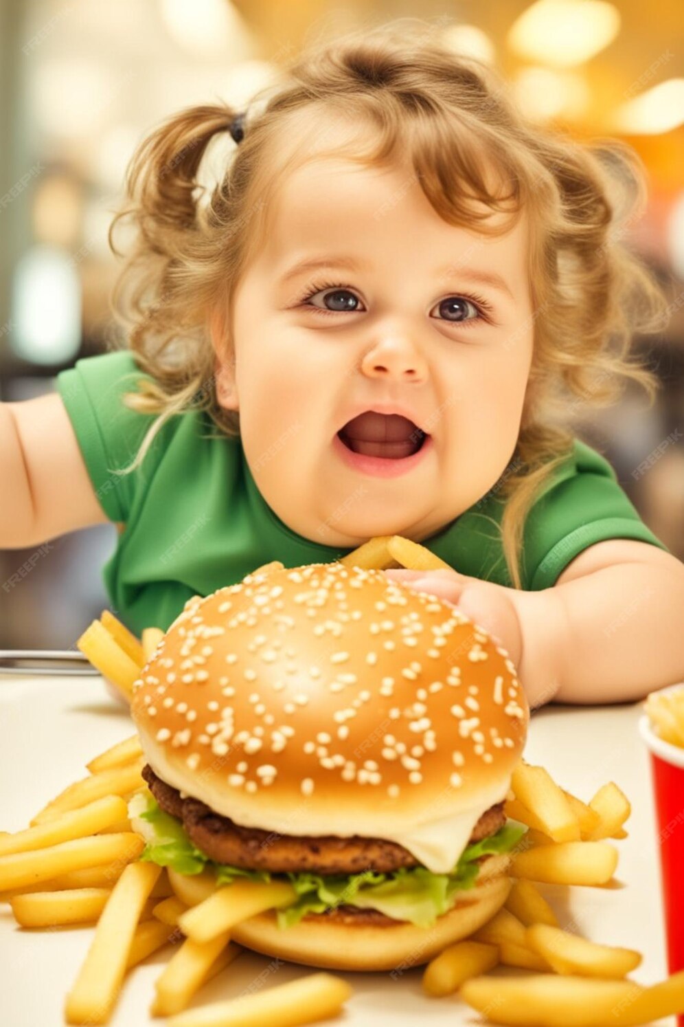 Premium AI Image Obese Boy Girl Eating Fast Food Hamburger French premium-ai-image-obese-boy-girl-eating-fast-food-hamburger-french